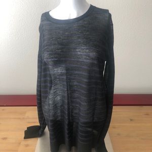 alexanderwang.t - Striped Rayon Linen Tee - Medium